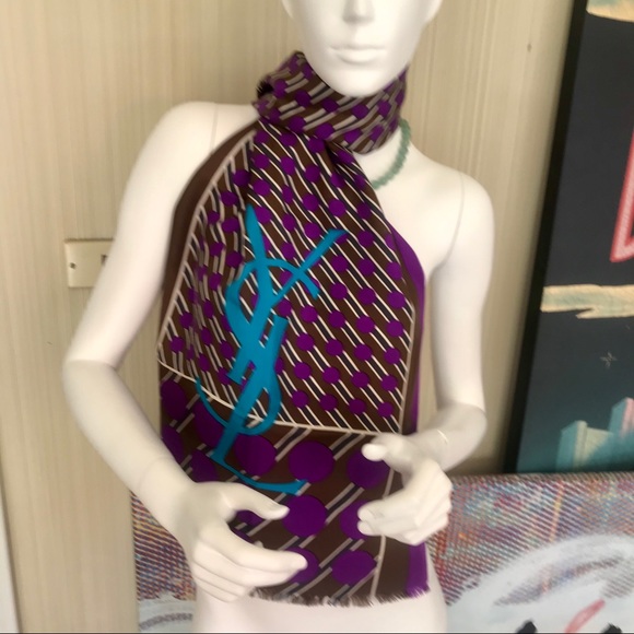 Yves Saint Laurent Other - YSL Oversized Vintage Silk Oblong 66” x 18”